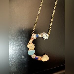 Plunder “C” gemstone necklace, new